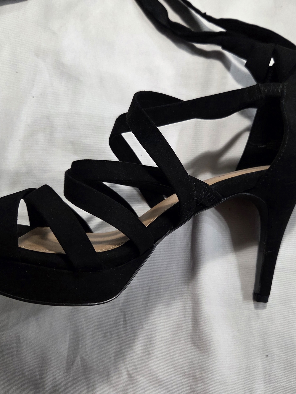 Black Strappy High Heel Sandals - Women's Sexy Platform Heels
